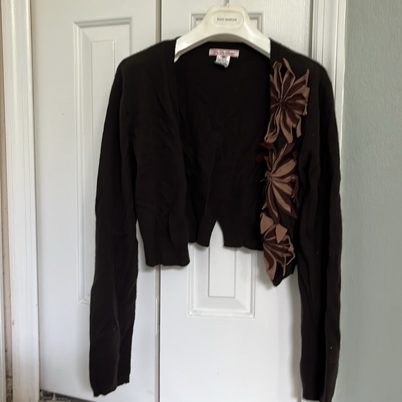 Lu Lu Lame cashmere cropped sweater. Gently Used. Size XL, fits like a L. - Picture 4 of 5